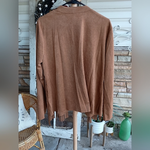 NWOT Vocal Fringed Tan Jacket_Large - Picture 9 of 10